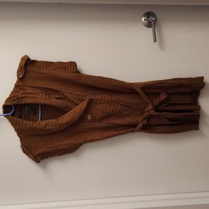 Brown Sleeveless Women's Wrap Dress